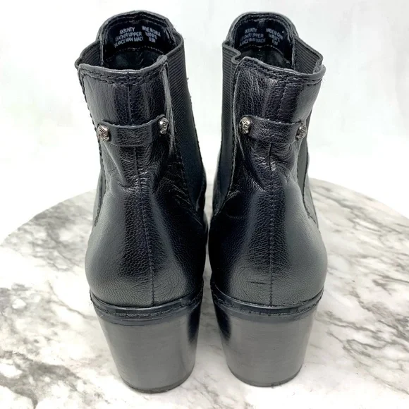Anne Klein Bunty Black Leather Chelsea Boots 8.5 Classic Preppy Academia Neutral - Picture 5 of 14